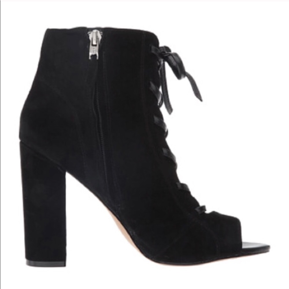 Sam Edelman Suede Leather peep toe boots - Picture 5 of 7